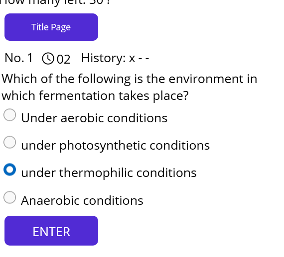 設定変更後のクイズ画面で回答選択後のスクリーンショット